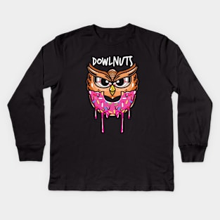 Donuts Owl Kids Long Sleeve T-Shirt